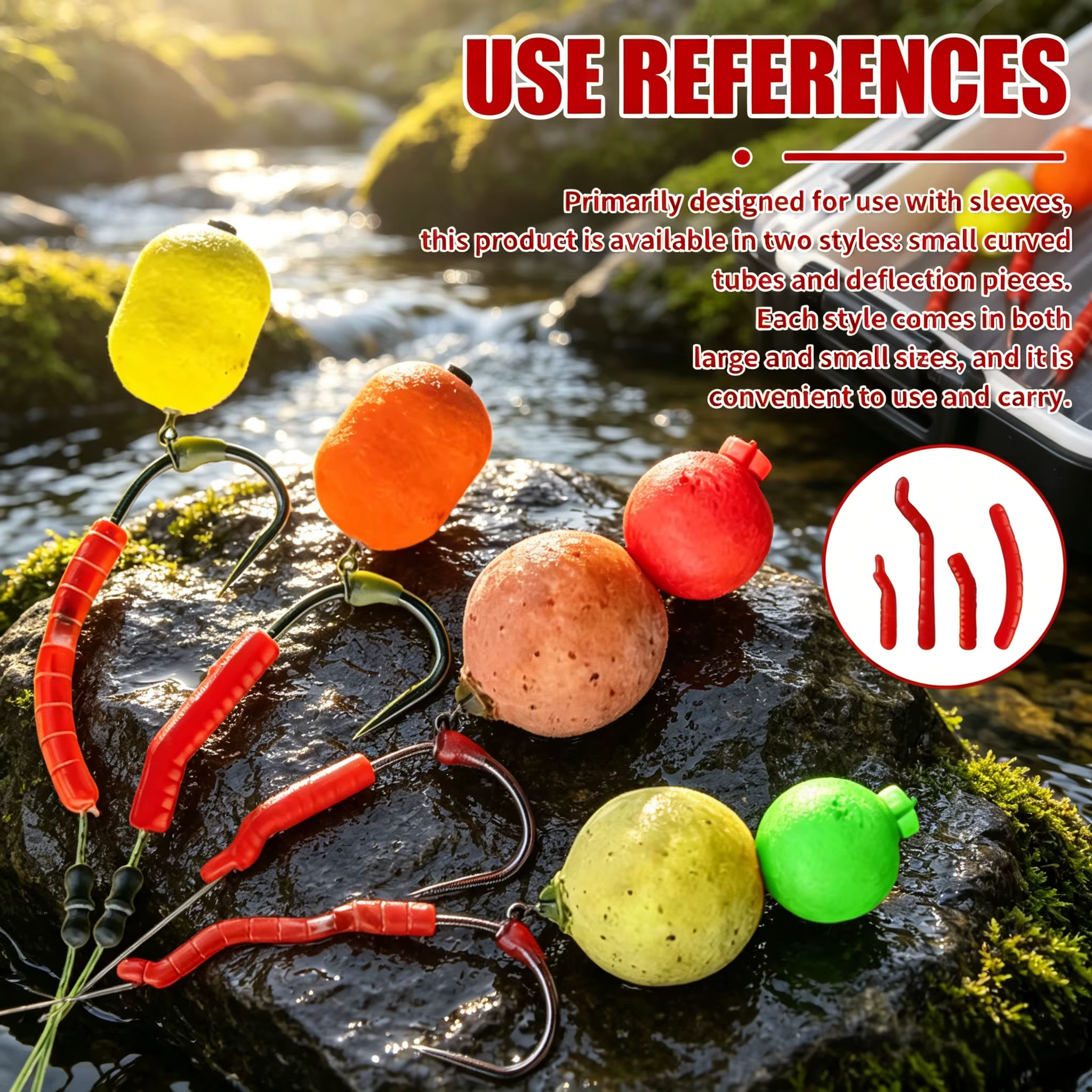 Tubos Antienredo Rojos para Carpa – Efecto Imitación de Gusano