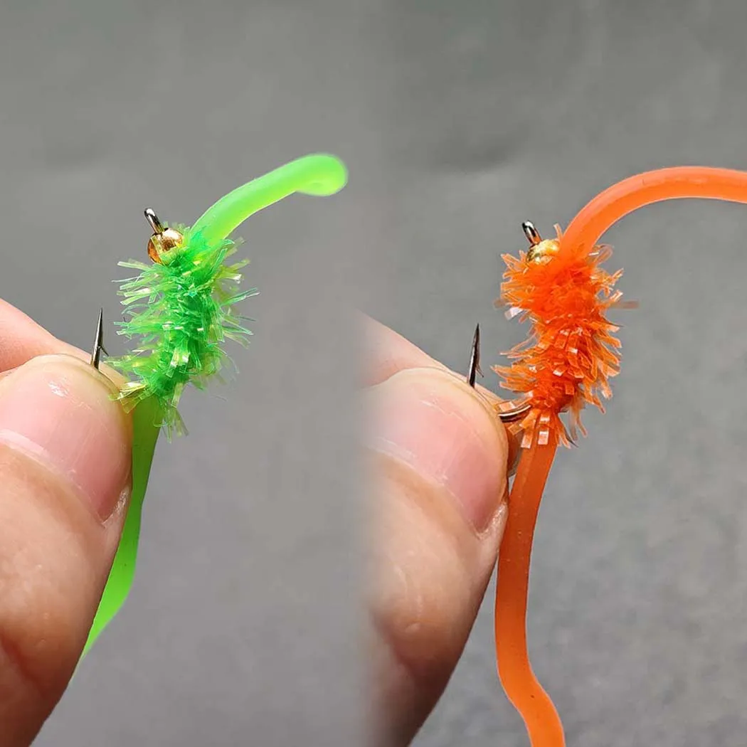 San Juan Worm Power Bead: mosca ninfa húmeda para trucha - imagen 4