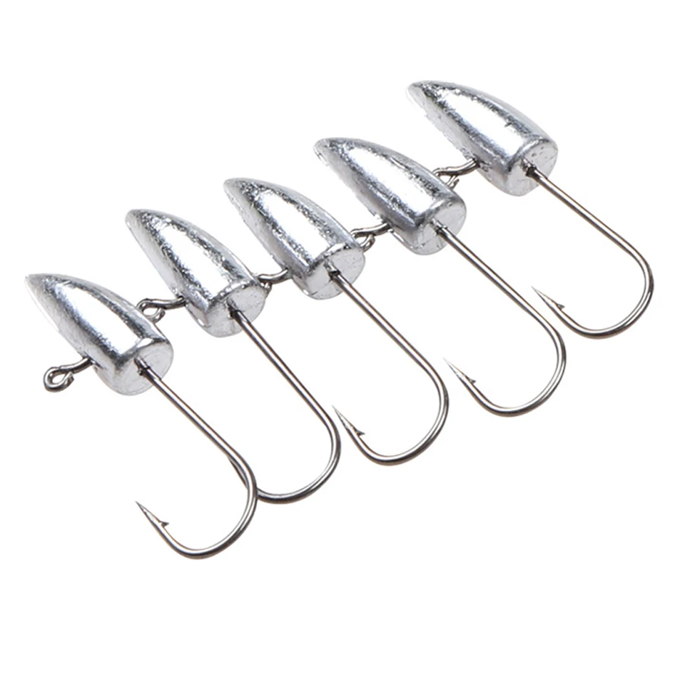 Anzuelos Micro Jig Head sobre superficie blanca