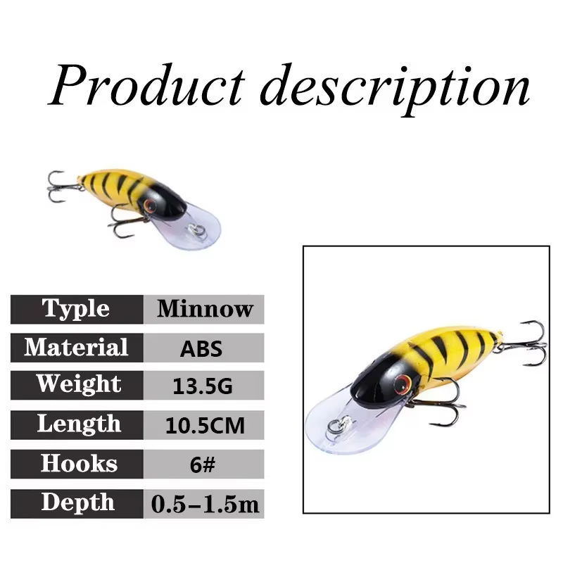 Crankbait flotante 10,5 cm para lucio y trucha – Aguas profundas - imagen 5