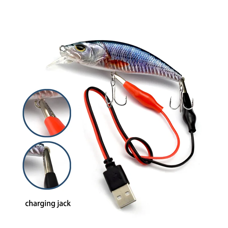 Jerkbait con vibración mecánica electrónica LED para agua salada