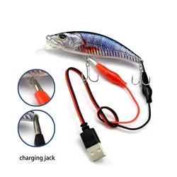 Jerkbait con vibración mecánica electrónica LED para agua salada