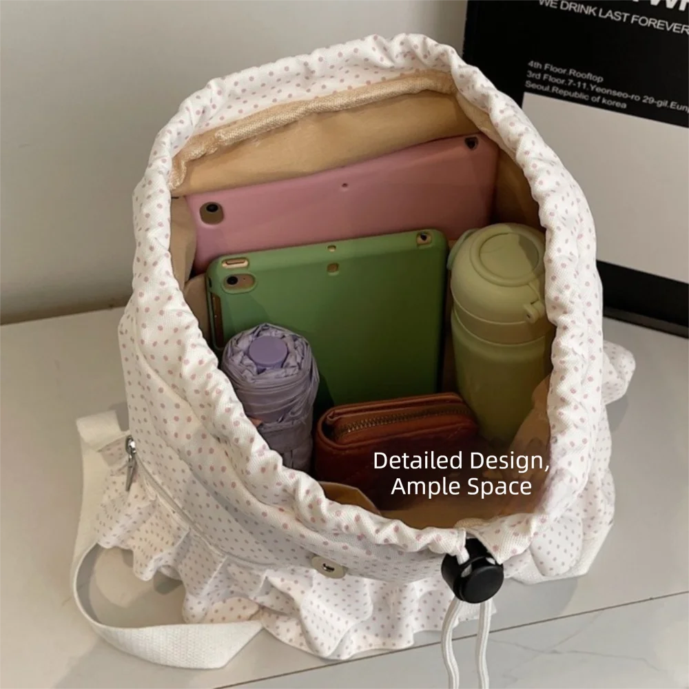 Mochila de lunares de gran capacidad para viaje y uso diario - imagen 2
