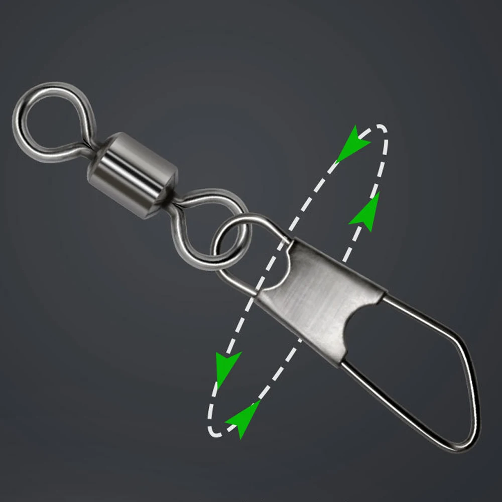 Giratorios de latón con mosquetón inoxidable para pesca - imagen 3