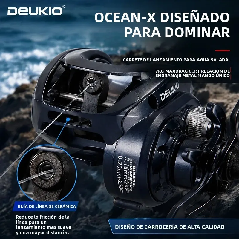 Carrete de Pesca Deukio de alta velocidad – para agua dulce y salada - imagen 4