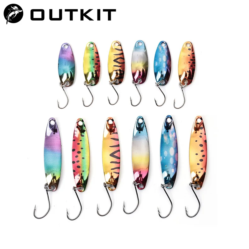 Señuelo de pesca OUTKIT cuchara giratoria metálica con lentejuelas