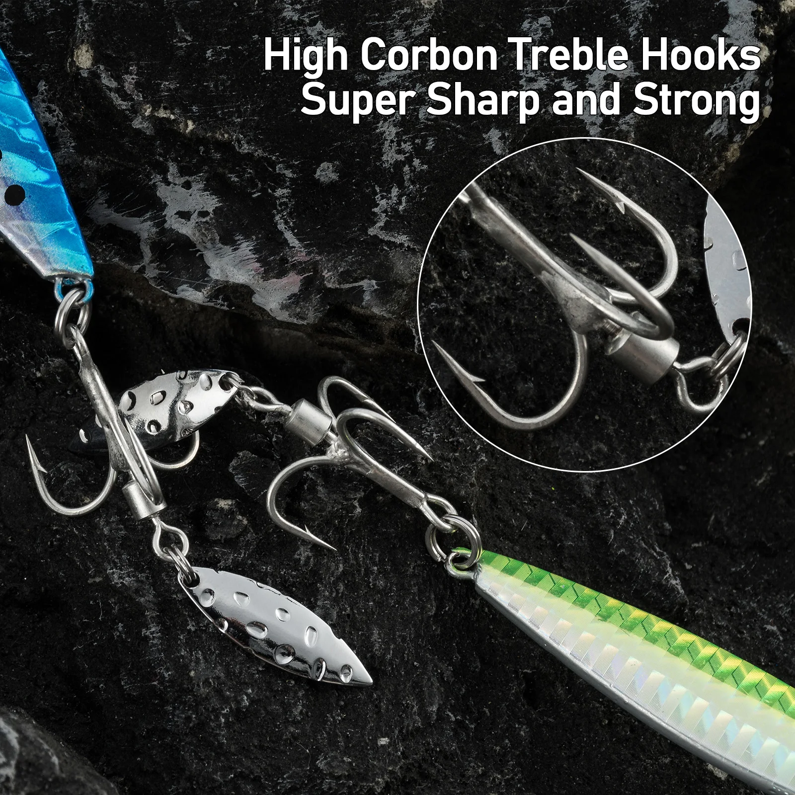 Cucharas metal lubina agua salada señuelos giratorios para pesca - imagen 2