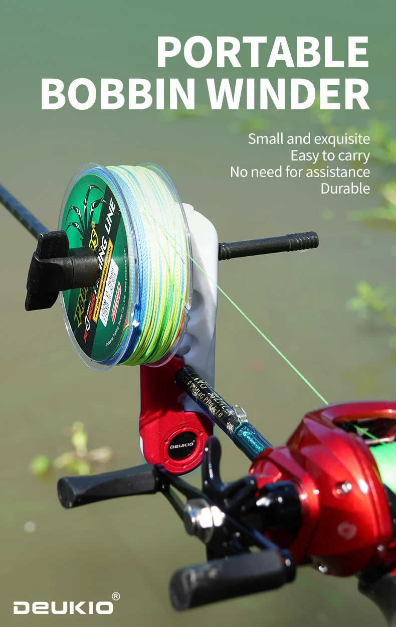 Enrollador de línea portátil para carretes de spinning y baitcasting