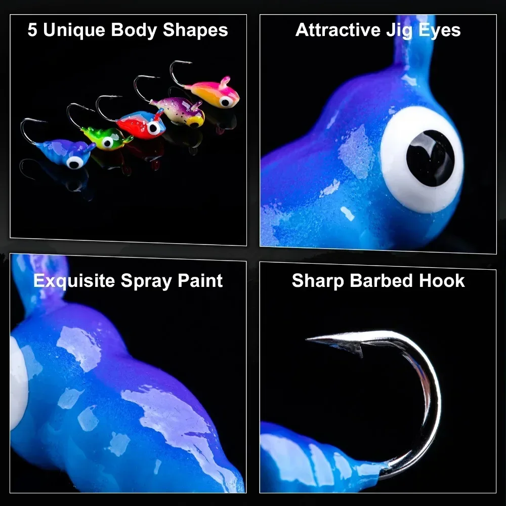 Goture señuelos de jigging en hielo luminosos para lubina invierno - imagen 2