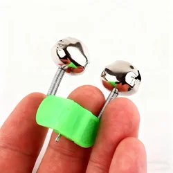 Alarma de picada con clip de campana ABS verde para caña