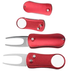 Horquilla de golf plegable de acero inox con botón de resorte