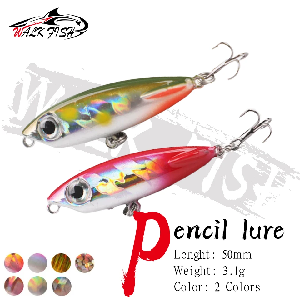 WALK FISH Señuelo Tipo Lápiz Anzuelo Triple para Lubina