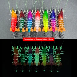 ShareShark señuelo de calamar camarón fluorescente aleta trasera