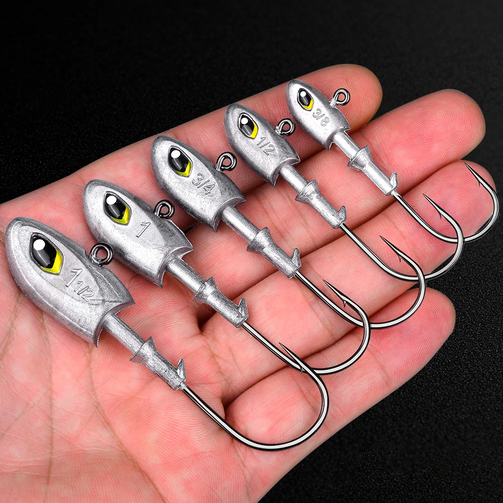 Anzuelos Jig Head Sunlure con ojos 3D y púas de acero carbono - imagen 2