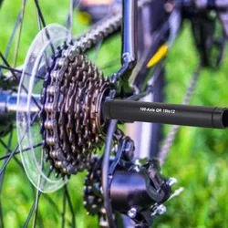 Adaptador eje pasante bicicleta negro para horquilla de rueda