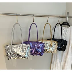 Bolso de mano con lentejuelas brillantes gran capacidad – Purpurina