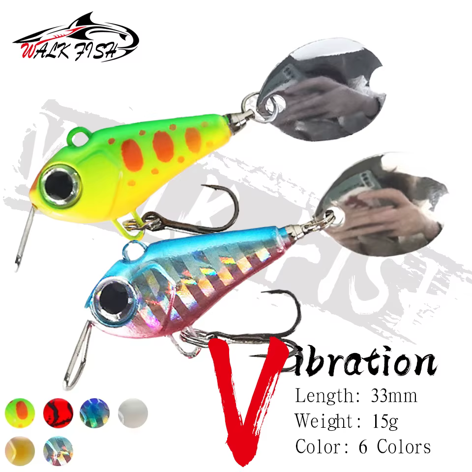 Crankbait Walk Fish microobjetivo con lentejuela giratoria