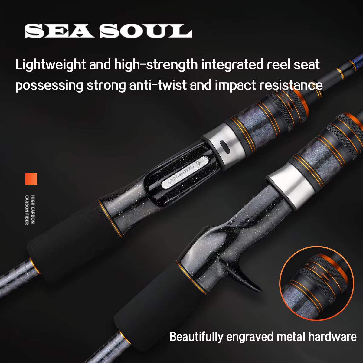 Caña de jigging lento carbono sólido guías Fuji MH para barco macarela - imagen 4
