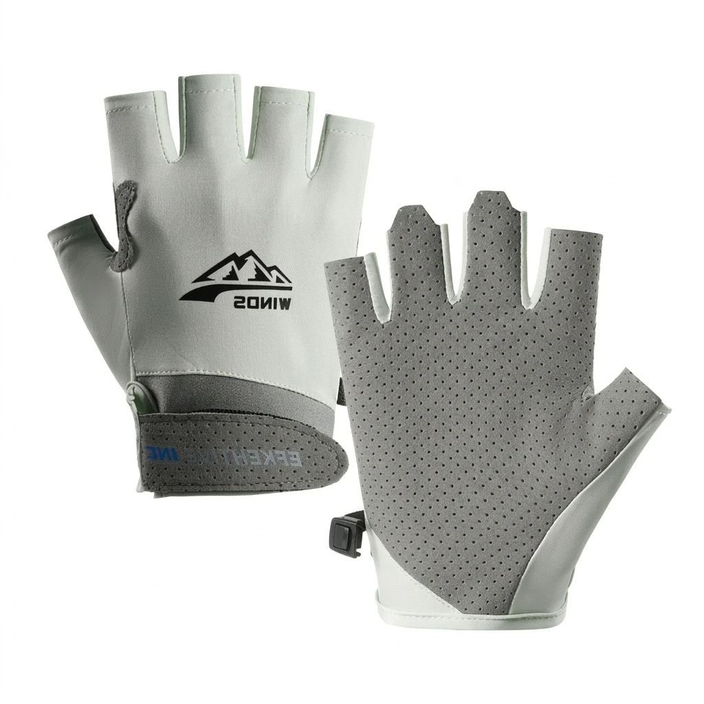 Guantes transpirables de medio dedo para verano
