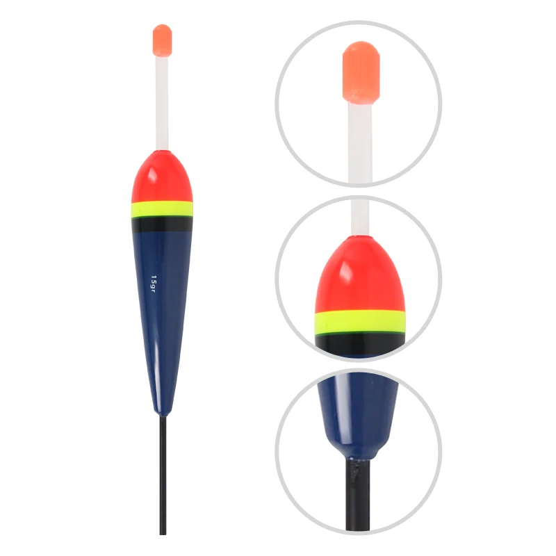 Flotador luminoso vertical de madera para pesca con larguero - imagen 2