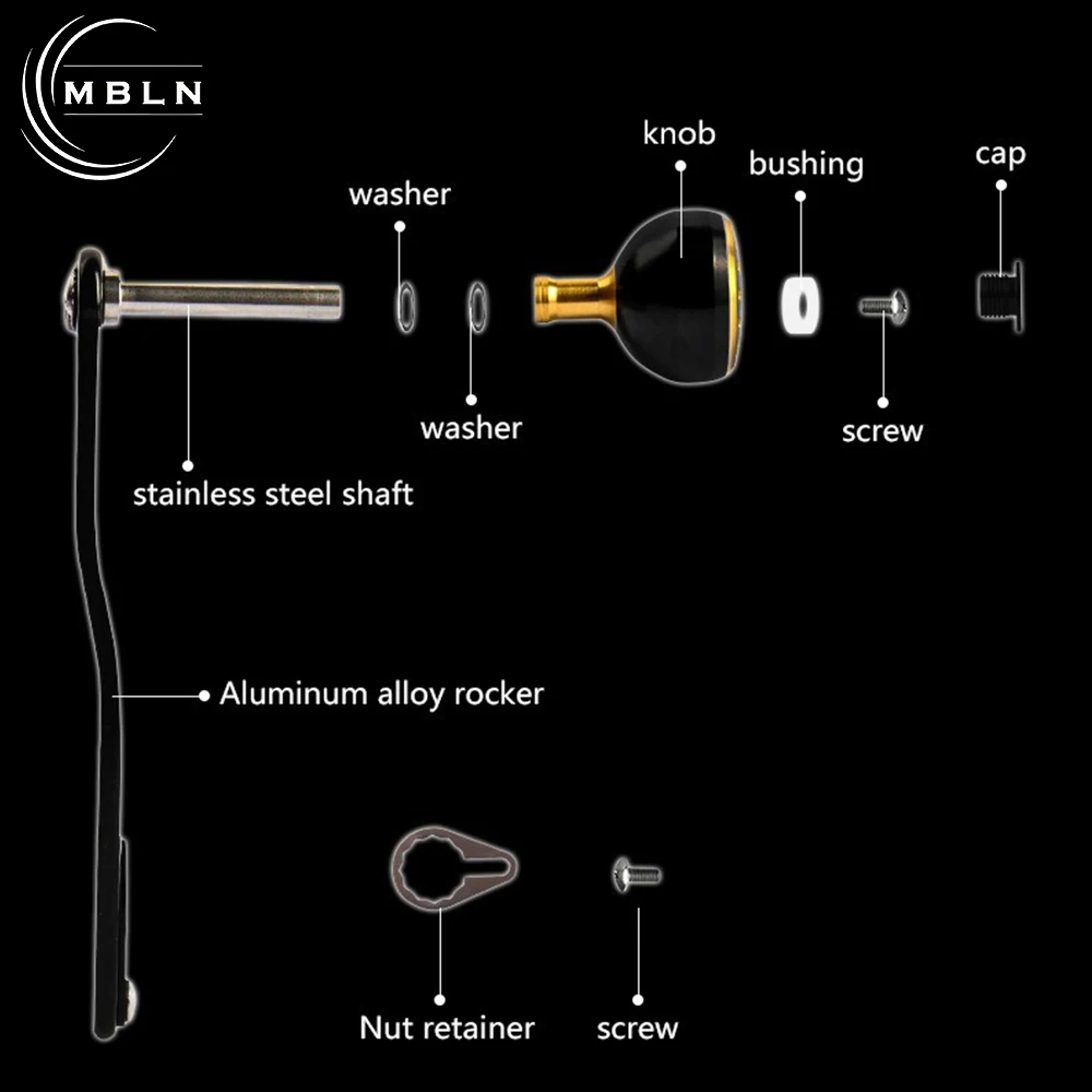 Manivela metálica para carrete baitcasting 8x5mm - imagen 4