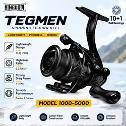Carrete giratorio Kingdom Tegmen de carbono con rodamientos