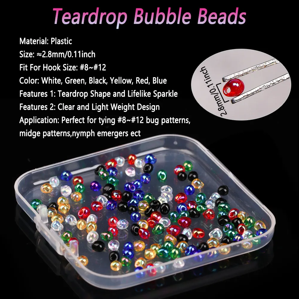 Bimoo Teardrop – Cuentas transparentes en forma de gota para ninfa - imagen 4