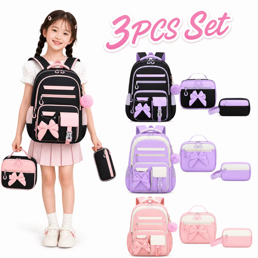 Mochila infantil impermeable con lonchera y estuche – capacidad - imagen 3