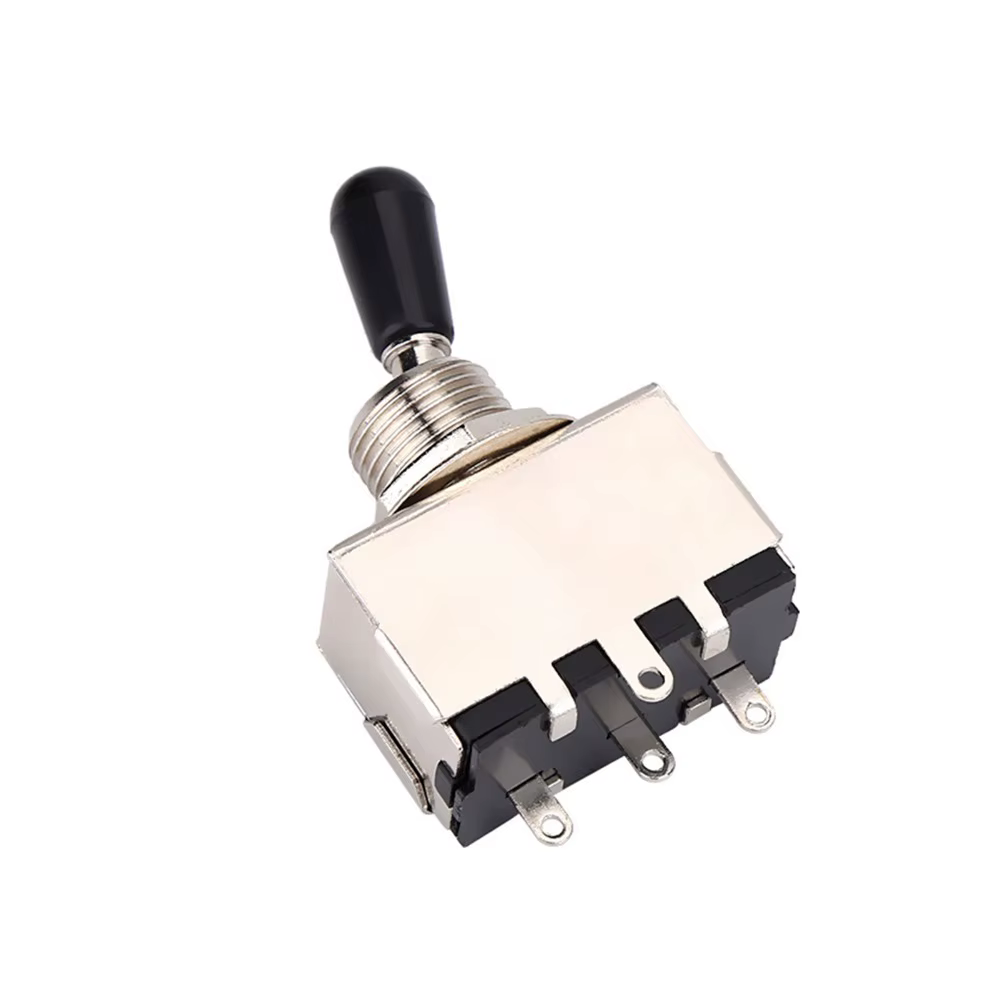 Interruptor de palanca 3 vías con punta negra para guitarra eléctrica - imagen 4