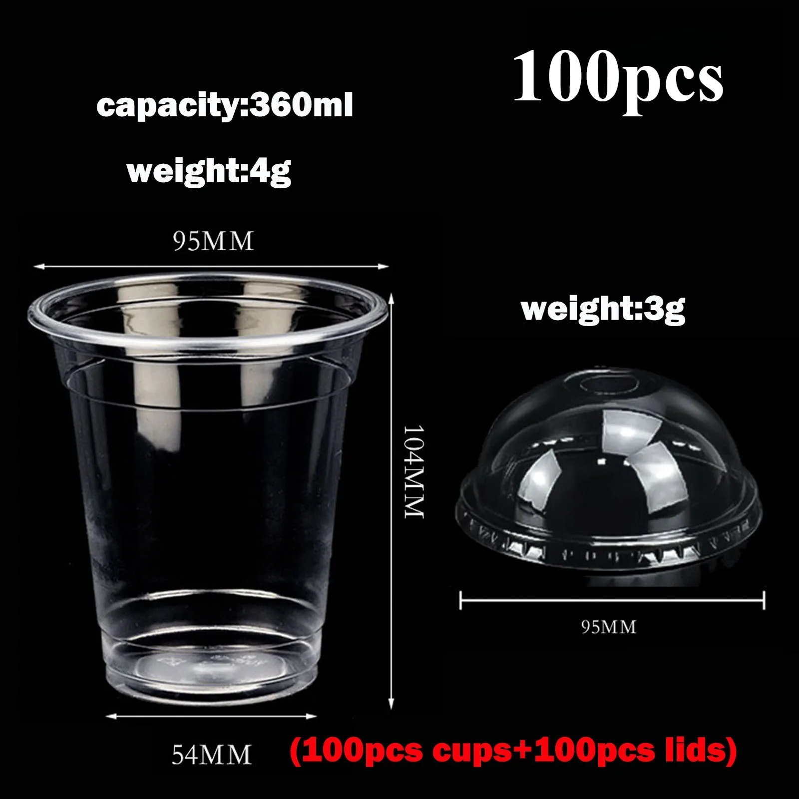 Vasos desechables transparentes para bebidas Goture con tapa