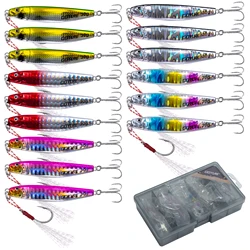 Goture Señuelos de pesca vertical con anzuelo triple para salmón