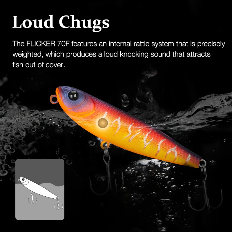 Tsurinoya 70F Z Dog – Señuelo topwater andador flotante para lucio - imagen 3