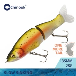 Chinook Wobler pencil articulado ABS para lucio, black bass y perca