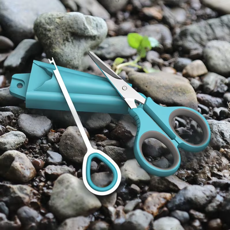 Tijeras de pesca multifunción con extractor de anzuelos de acero inoxidable - imagen 4