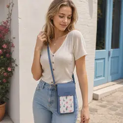 Bolso bandolera para teléfono con pantalla táctil y RFID