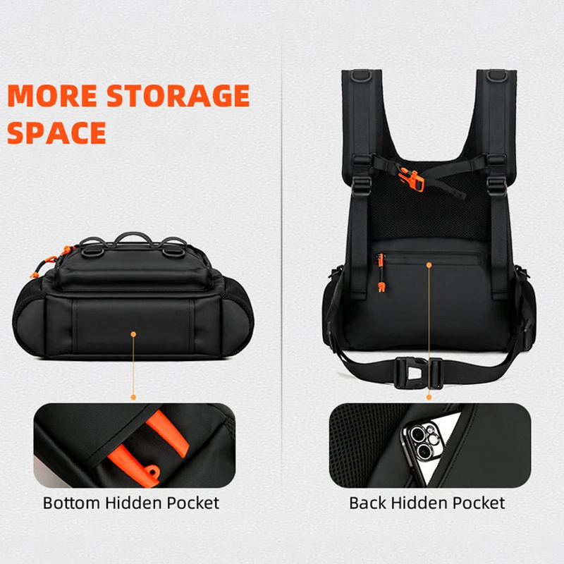 Bolsa aparejos de pesca táctica Molle de pecho deportiva para hombre - imagen 3