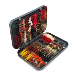 Juego de moscas secas y húmedas para pesca con mosca