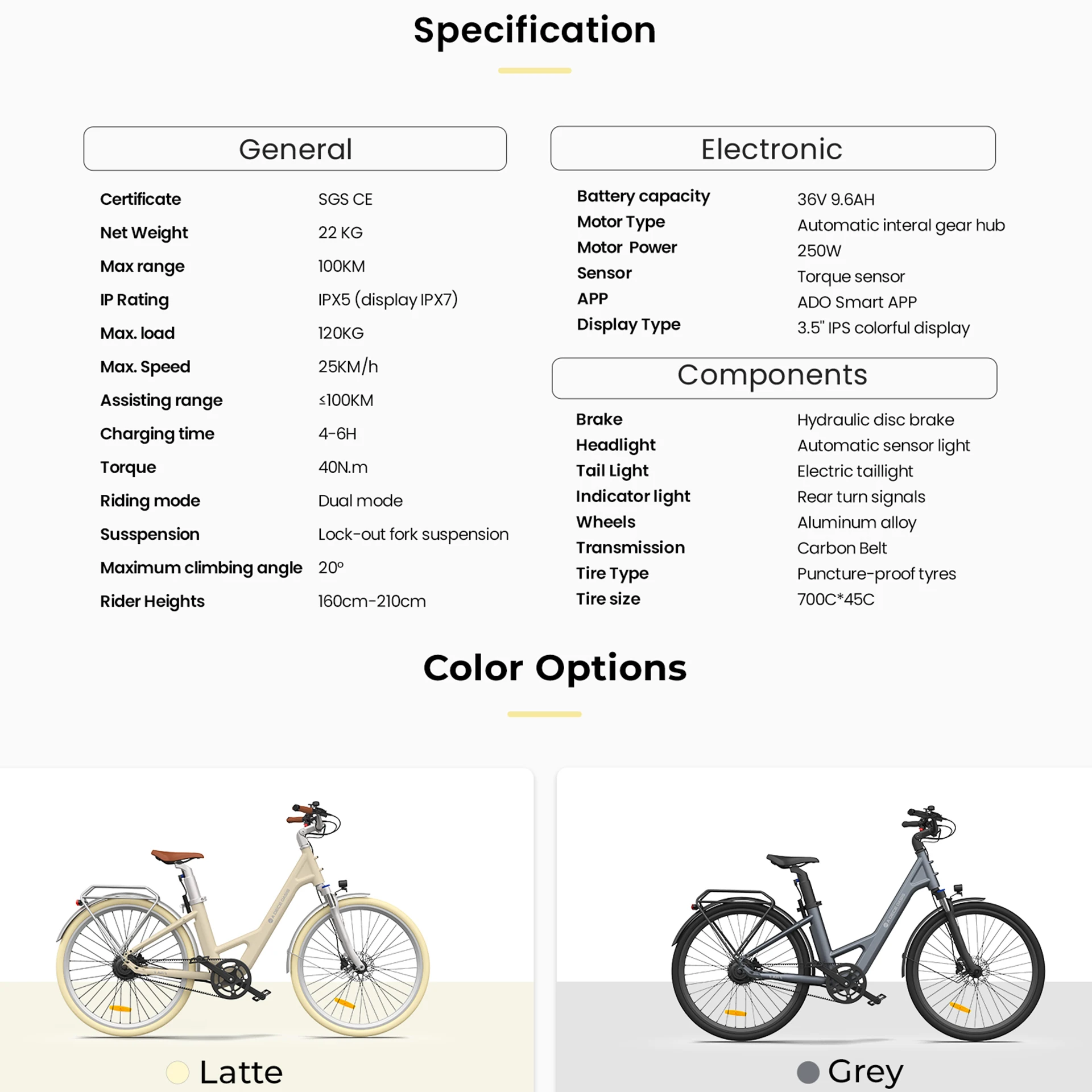 Bicicleta eléctrica PVY Air 28 Pro urbana con sensor de par - imagen 5