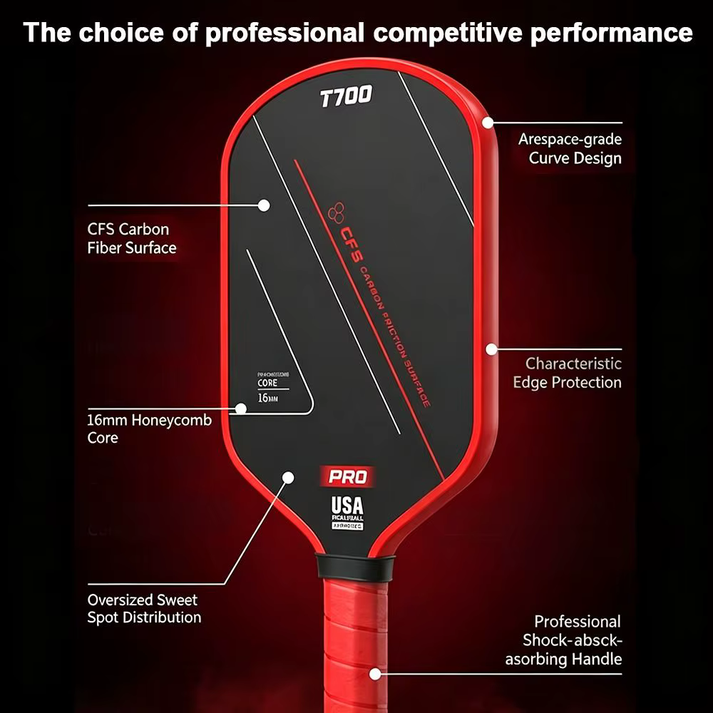 Paleta de Pickleball T700 Fibra de Carbono 16mm – Ligera y Duradera - imagen 4