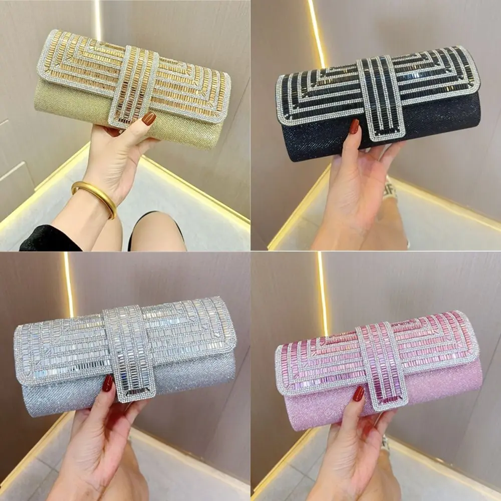 Bolso de mano de noche con diamantes tipo bandolera elegante - imagen 2