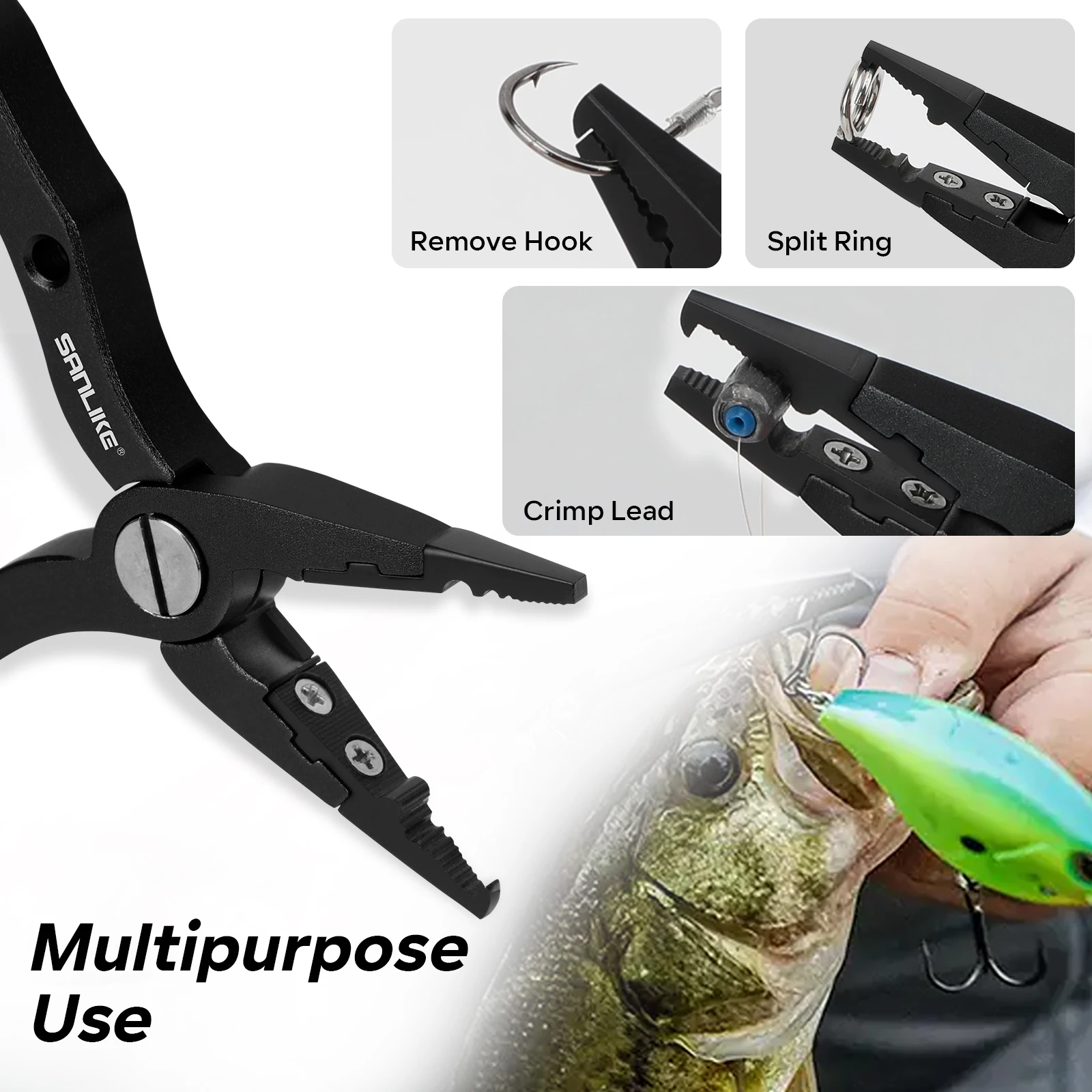 Alicates de pesca SANLIKE de aluminio con extracción de anzuelos - imagen 2