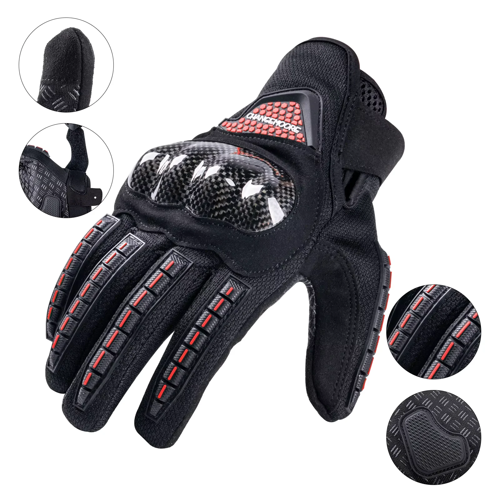Guantes Goture de cuero para ciclismo verano, pantalla táctil - imagen 5