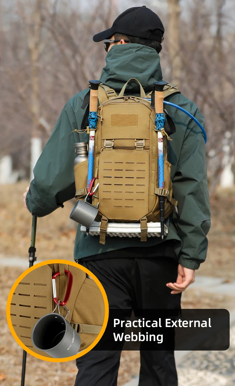 Vista exterior con detalles Molle