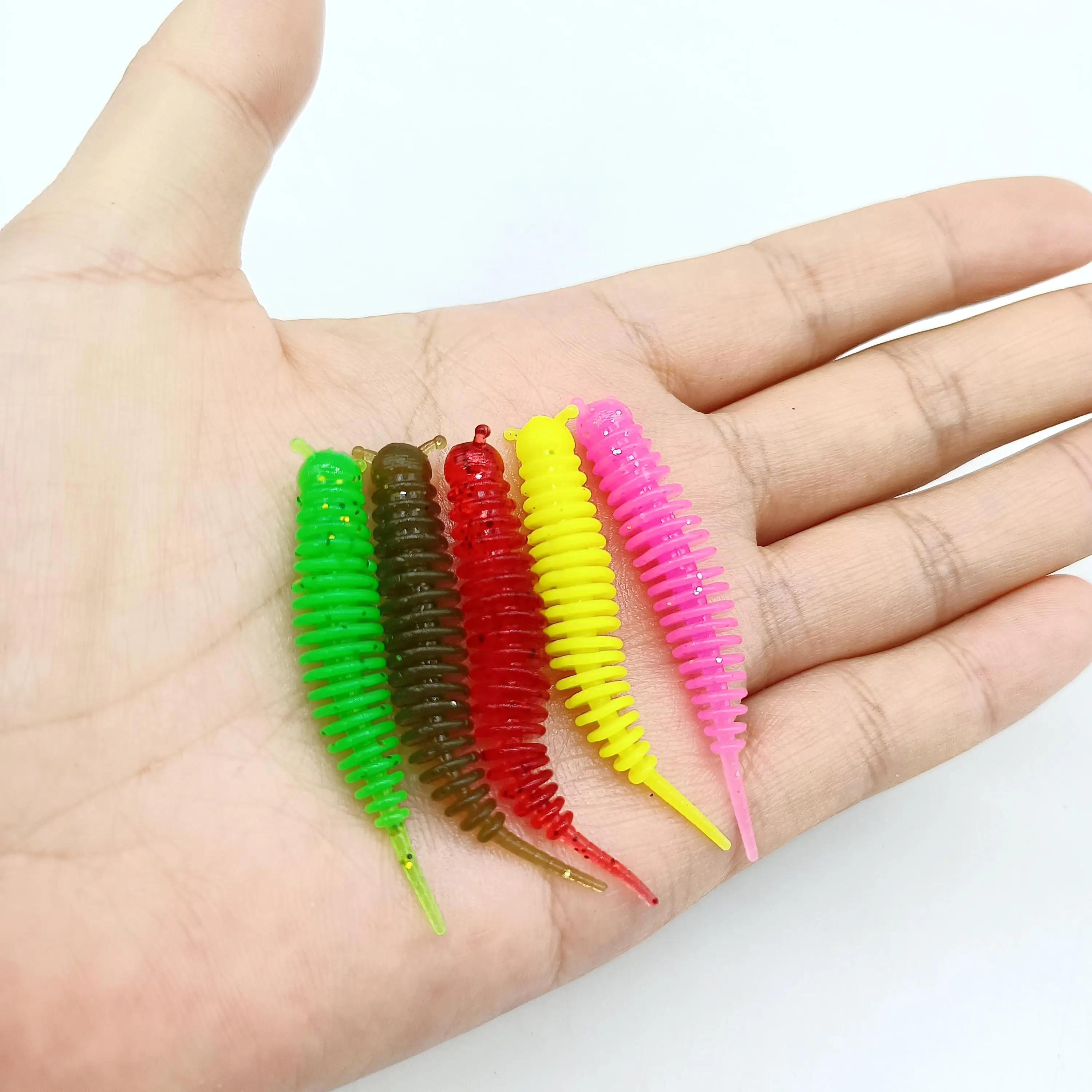 Pack de 20 mini señuelos de pesca suaves DUODUOYU de 1g y 45mm