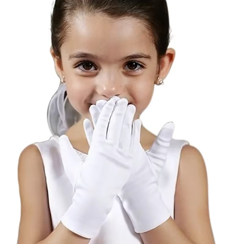 Guantes Blancos de Satén para Niños – Fiesta y Boda - imagen 2