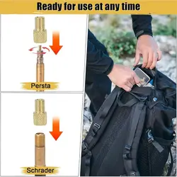 Adaptador válvula bicicleta cobre ligero dorado para bomba