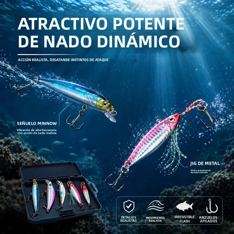 Señuelos de pesca DEUKIO metal lápiz minnow jig crankbait - imagen 3