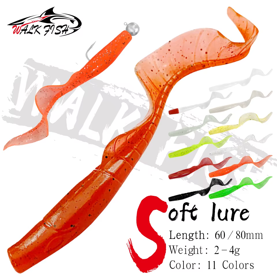 WALK FISH Spinpoler Wobbler señuelo realista para lubina silicona vinilo - imagen 4