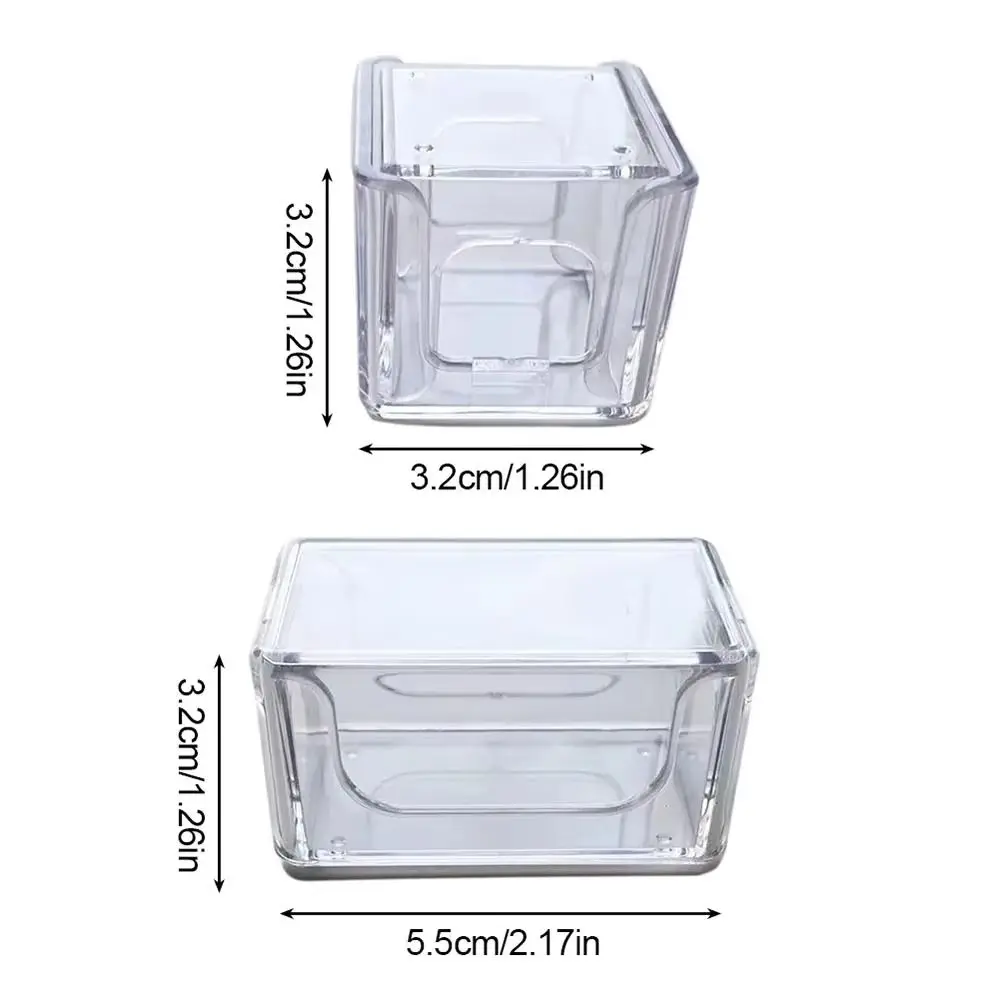 Caja transparente acrílica para tiza de billar con tapa ajustada