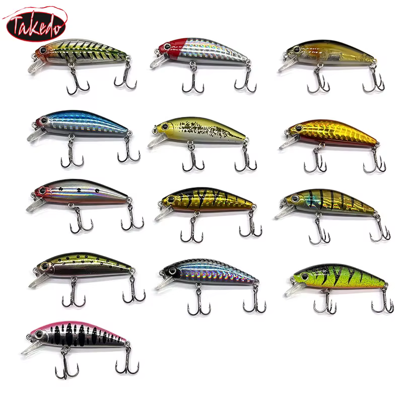 TAKEDO LB50 Señuelo Minnow de Hundimiento Lento con Anzuelos VMC - imagen 3